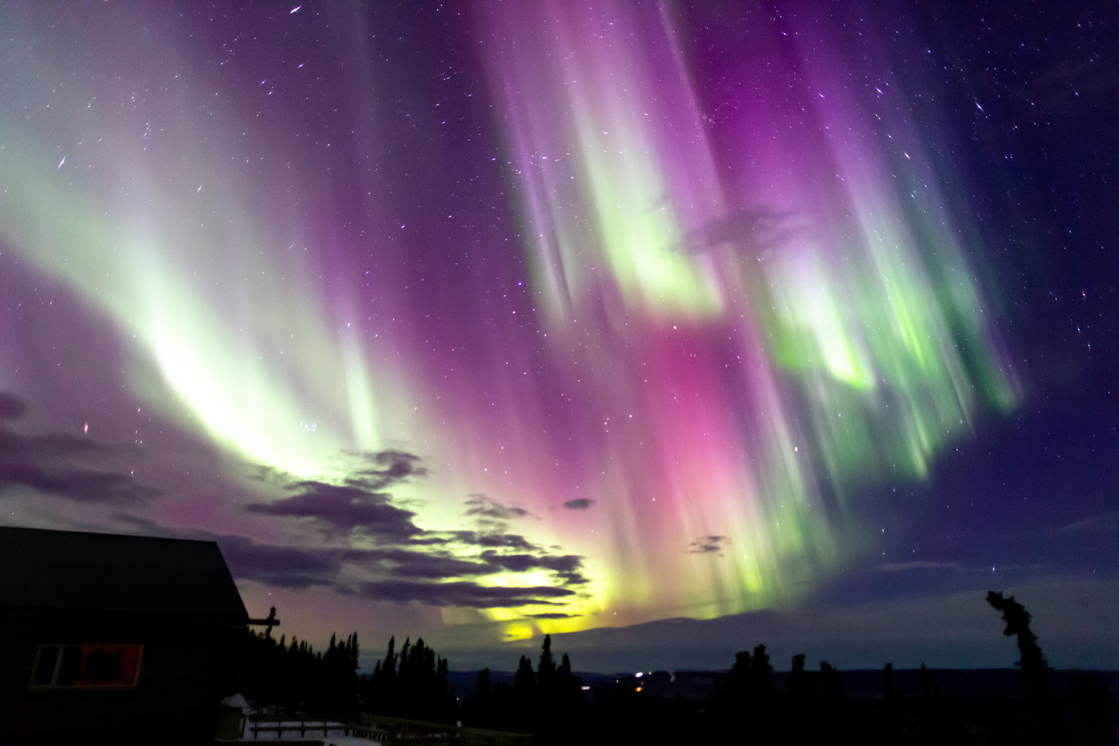 Beautiful aurora borealis in Fairbanks, Alaska